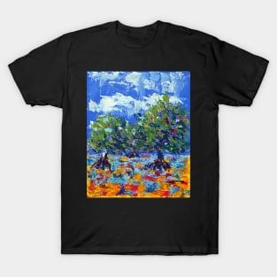 Mangroves at low tide (3242a) - Acrylic T-Shirt